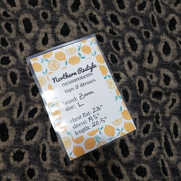 Zara * Leopard Print Fleece Sweatshirt * Sz L - Picture 10 of 11